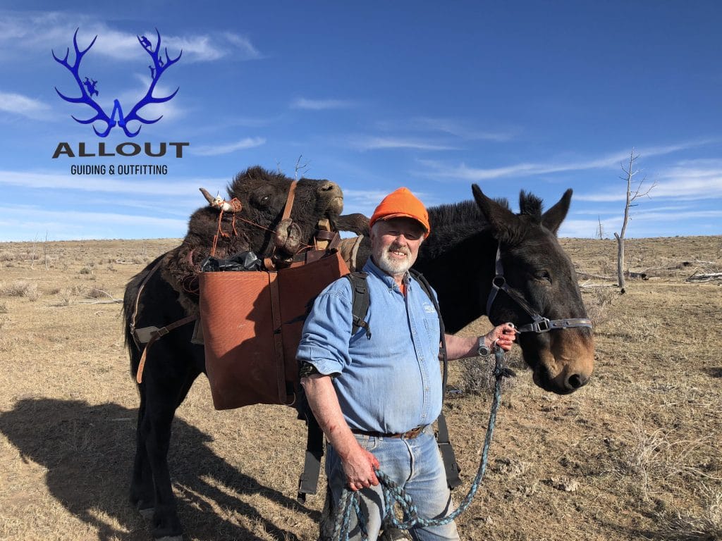 Successful bison hunt with the mules.