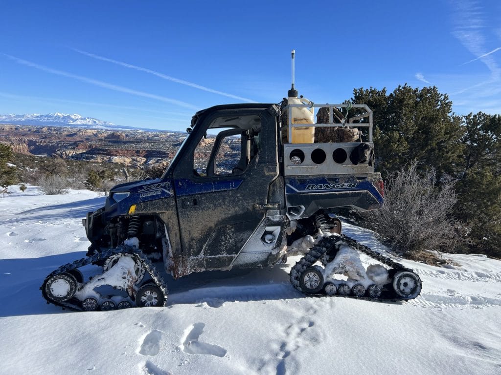 Hunting Mountain Lions with our buggy and tracks.